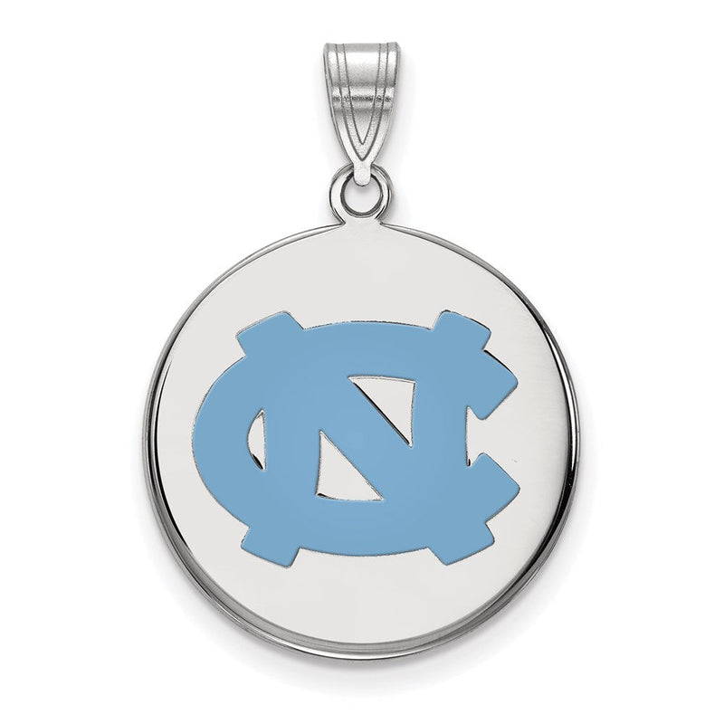 Sterlingsilber Rhodiniert Logoart University Of North Carolina N C Groß Emailliert Plättchen Anhänger