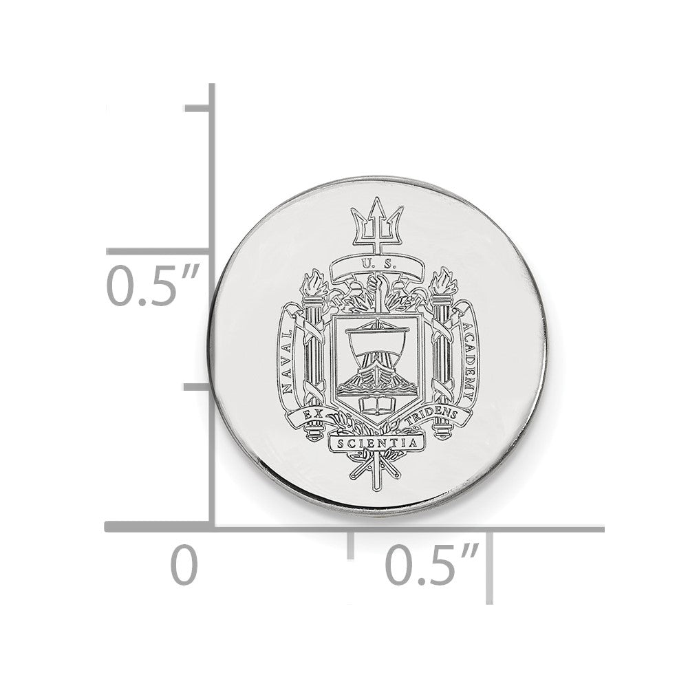 14K Weißgold Logoart Us Naval Akademie Wappen Anstecknadel