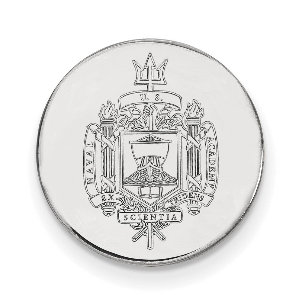 14K Weißgold Logoart Us Naval Akademie Wappen Anstecknadel