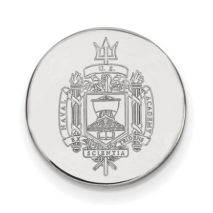 14K Weißgold Logoart Us Naval Akademie Wappen Anstecknadel