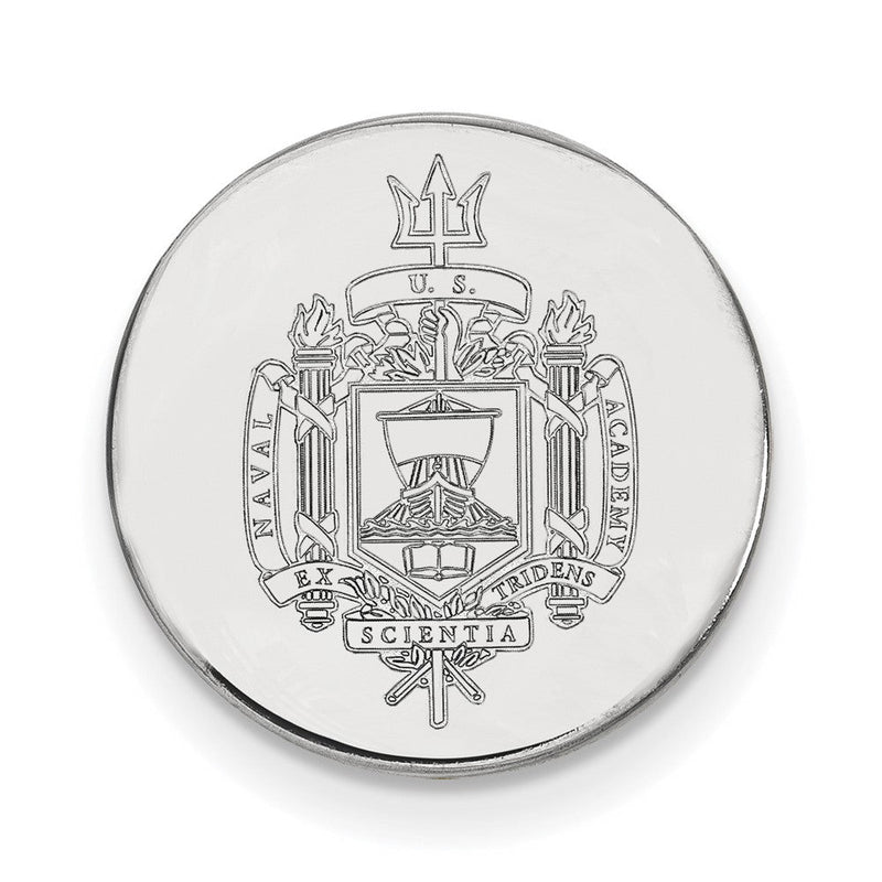 14K Weißgold Logoart Us Naval Akademie Wappen Anstecknadel