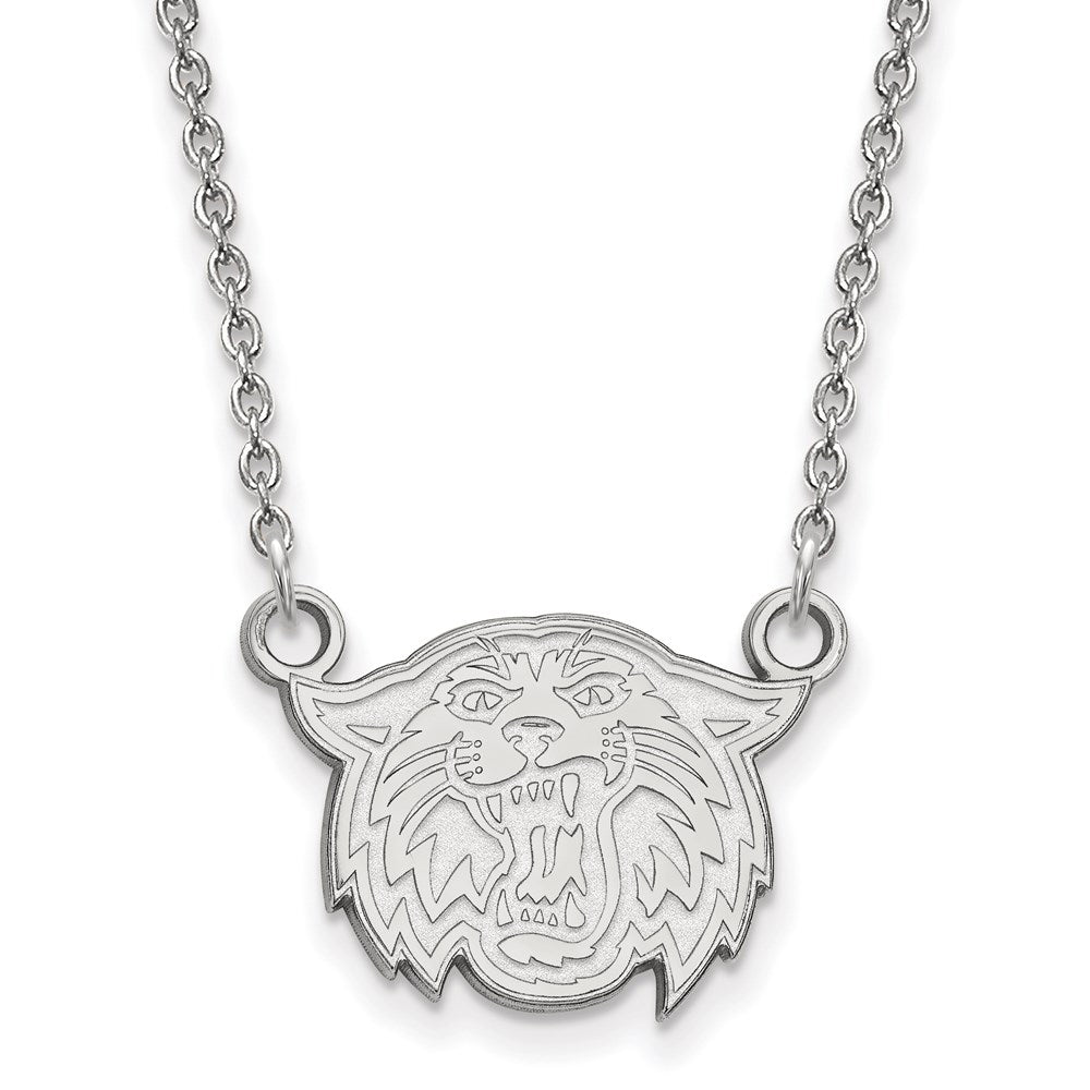 10K Weißgold Logoart Villanova University Wildkatze Klein Anhänger 18 Zoll Halskette