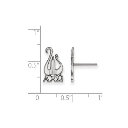 Sterlingsilber Rhodiniert Logoart Alpha Chi Omega Sorority Symbol Klein Ohrstecker