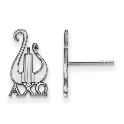 Sterlingsilber Rhodiniert Logoart Alpha Chi Omega Sorority Symbol Klein Ohrstecker