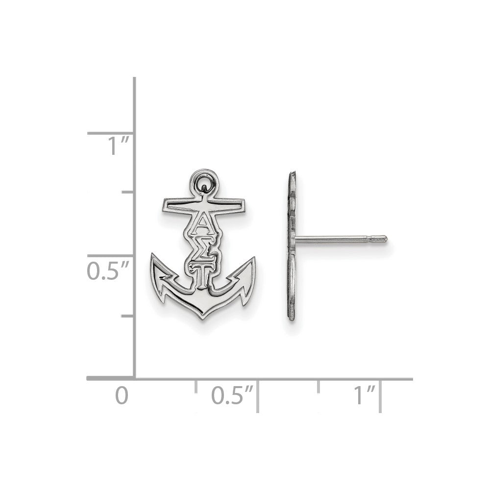 Sterlingsilber Rhodiniert Logoart Alpha Sigma Tau Sorority Symbol Extra Klein Ohrstecker