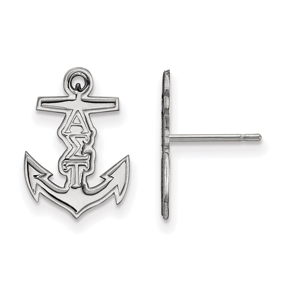 Sterlingsilber Rhodiniert Logoart Alpha Sigma Tau Sorority Symbol Extra Klein Ohrstecker