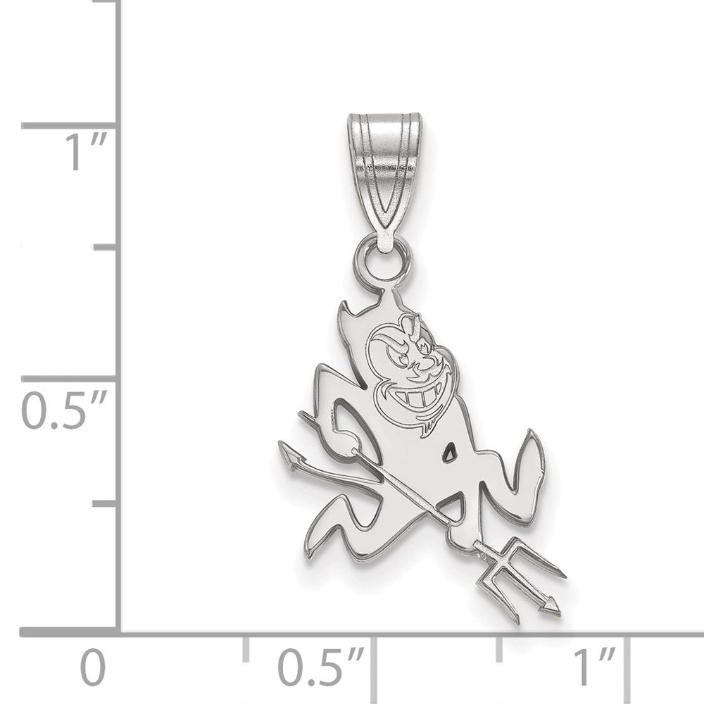 Sterlingsilber Rhodiniert Logoart Arizona State University Sonne Devil Mittel Anhänger