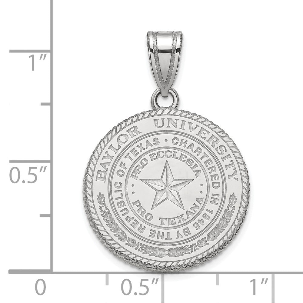Sterlingsilber Rhodiniert Logoart Baylor University Groß Wappen Anhänger