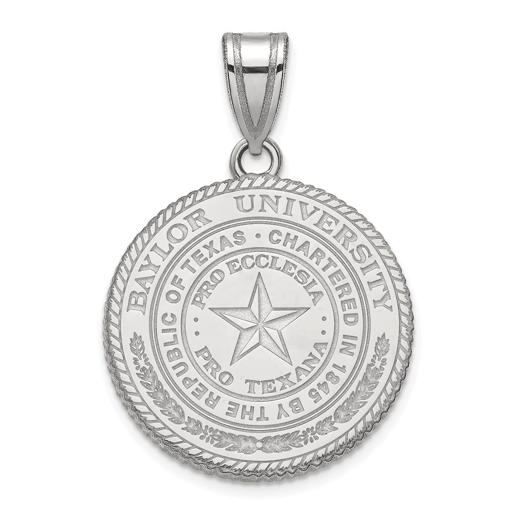Sterlingsilber Rhodiniert Logoart Baylor University Groß Wappen Anhänger