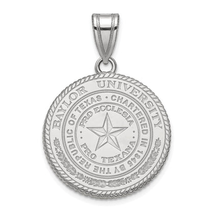Sterlingsilber Rhodiniert Logoart Baylor University Groß Wappen Anhänger