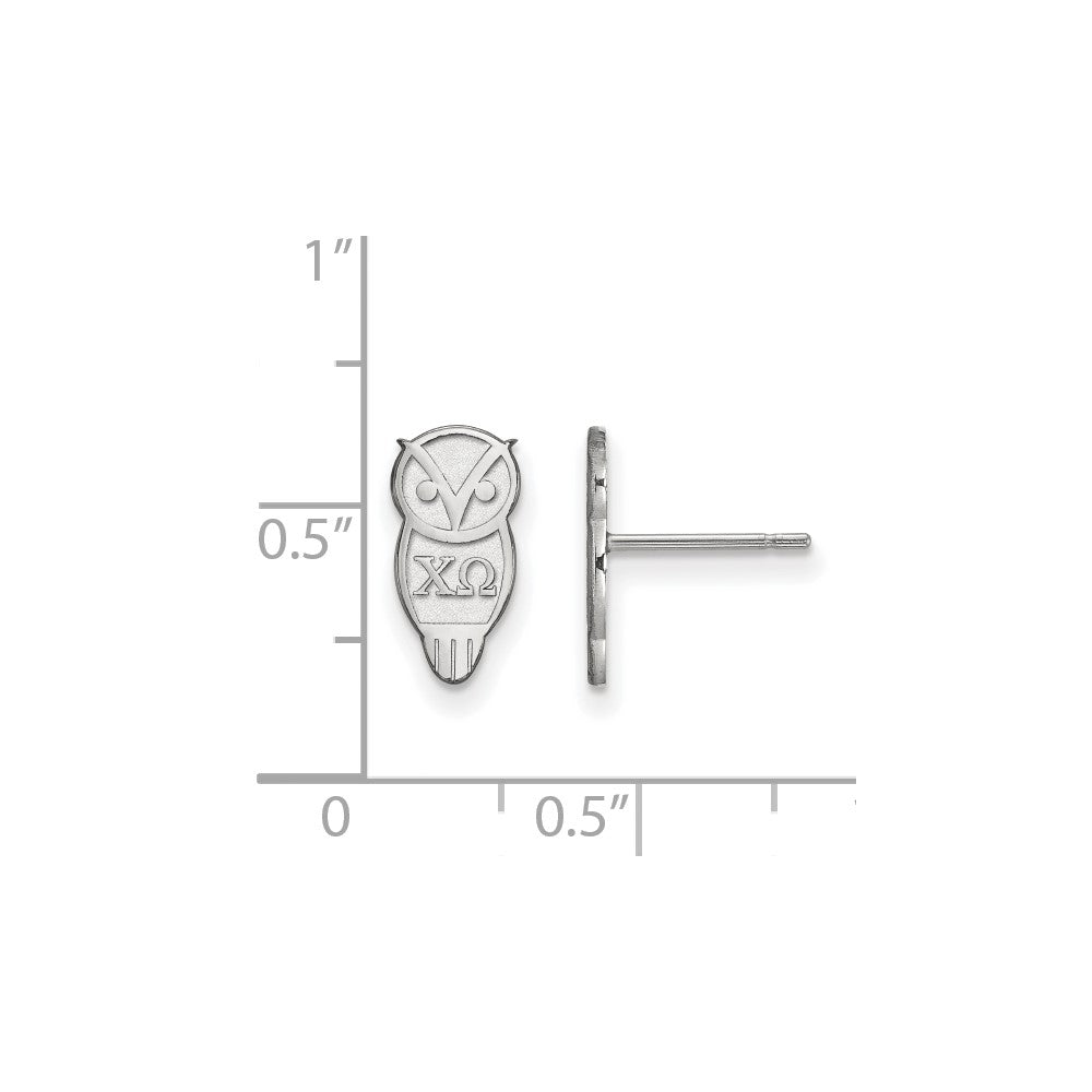 Sterlingsilber Rhodiniert Logoart Chi Omega Sorority Symbol Extra Klein Ohrstecker