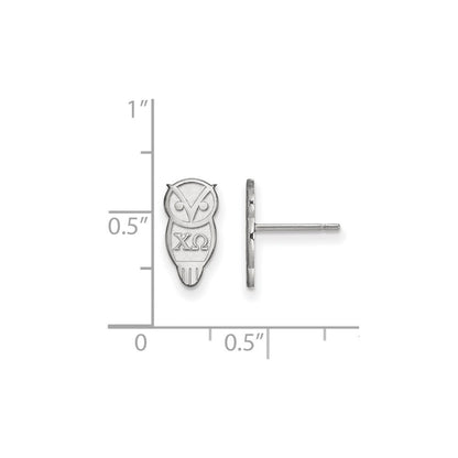 Sterlingsilber Rhodiniert Logoart Chi Omega Sorority Symbol Extra Klein Ohrstecker