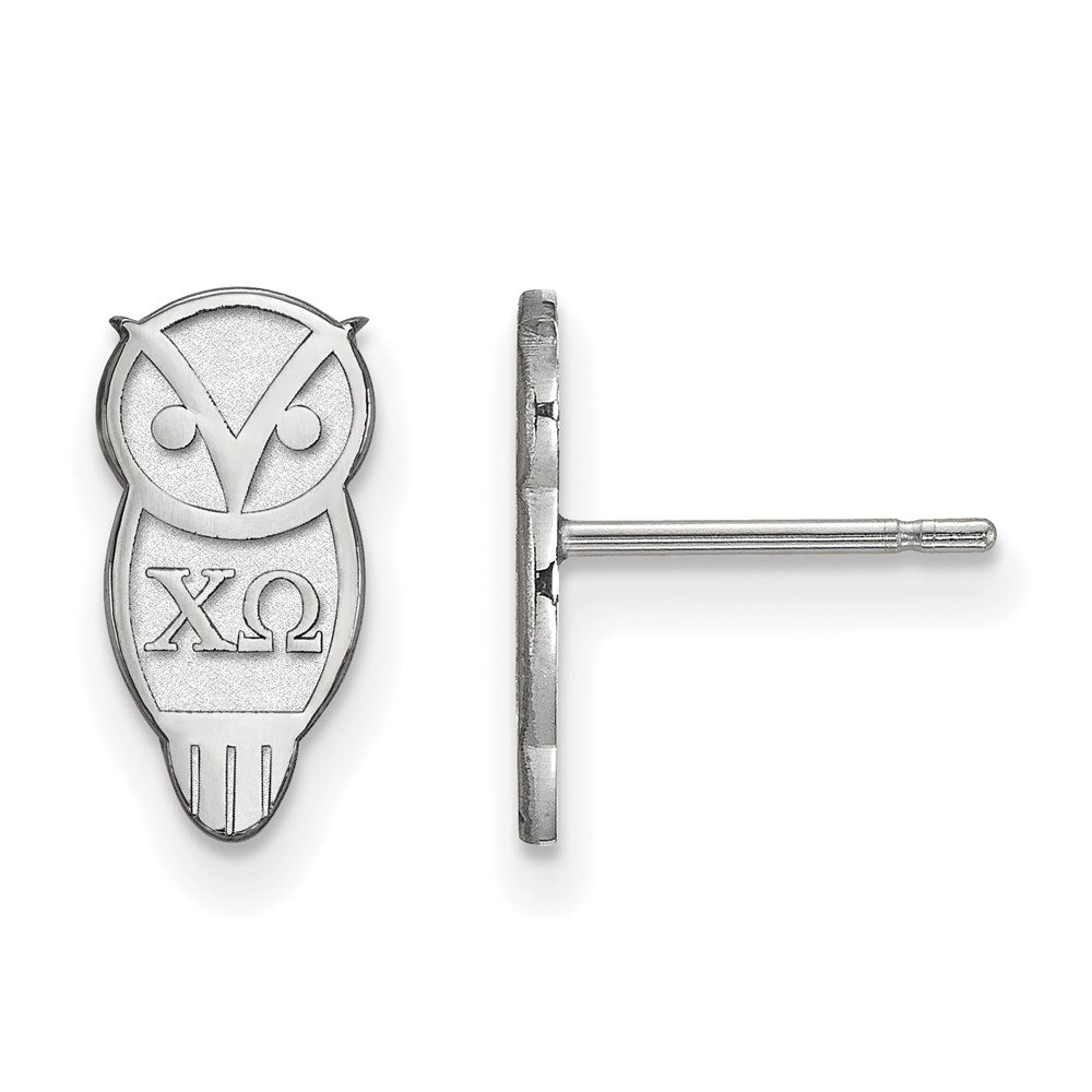 Sterlingsilber Rhodiniert Logoart Chi Omega Sorority Symbol Extra Klein Ohrstecker