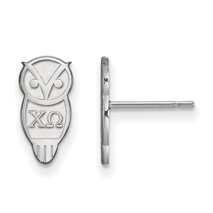 Sterlingsilber Rhodiniert Logoart Chi Omega Sorority Symbol Extra Klein Ohrstecker