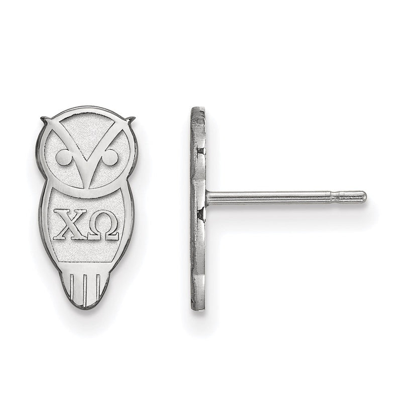 Sterlingsilber Rhodiniert Logoart Chi Omega Sorority Symbol Extra Klein Ohrstecker