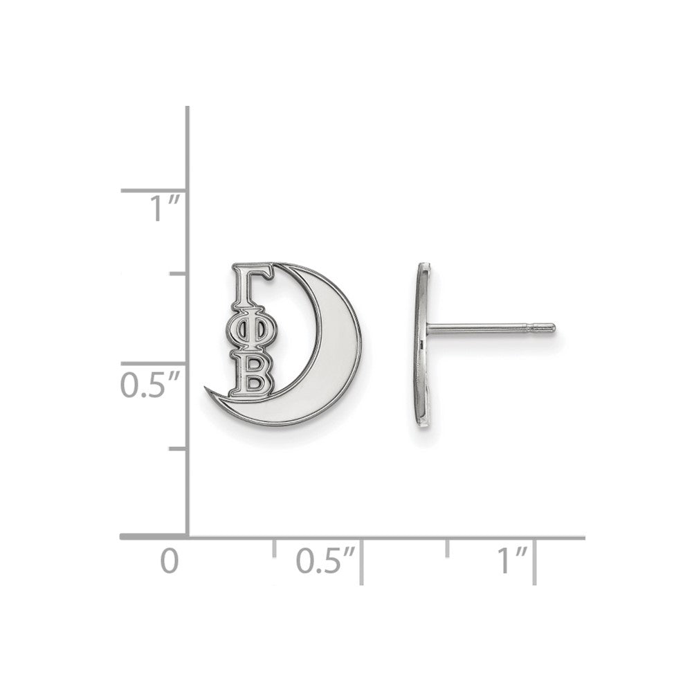 Sterlingsilber Rhodiniert Logoart Gamma Phi Beta Sorority Symbol Extra Klein Ohrstecker