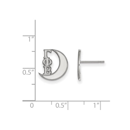 Sterlingsilber Rhodiniert Logoart Gamma Phi Beta Sorority Symbol Extra Klein Ohrstecker