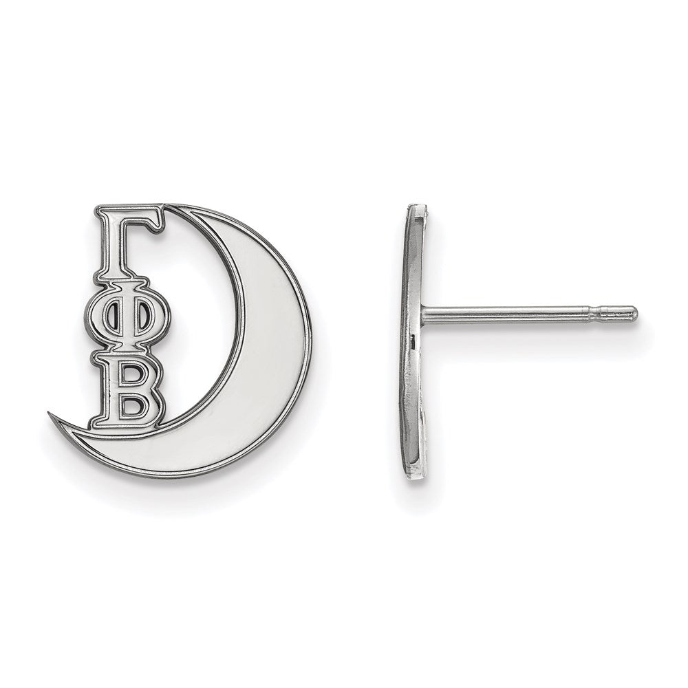 Sterlingsilber Rhodiniert Logoart Gamma Phi Beta Sorority Symbol Extra Klein Ohrstecker