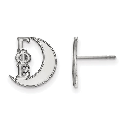 Sterlingsilber Rhodiniert Logoart Gamma Phi Beta Sorority Symbol Extra Klein Ohrstecker