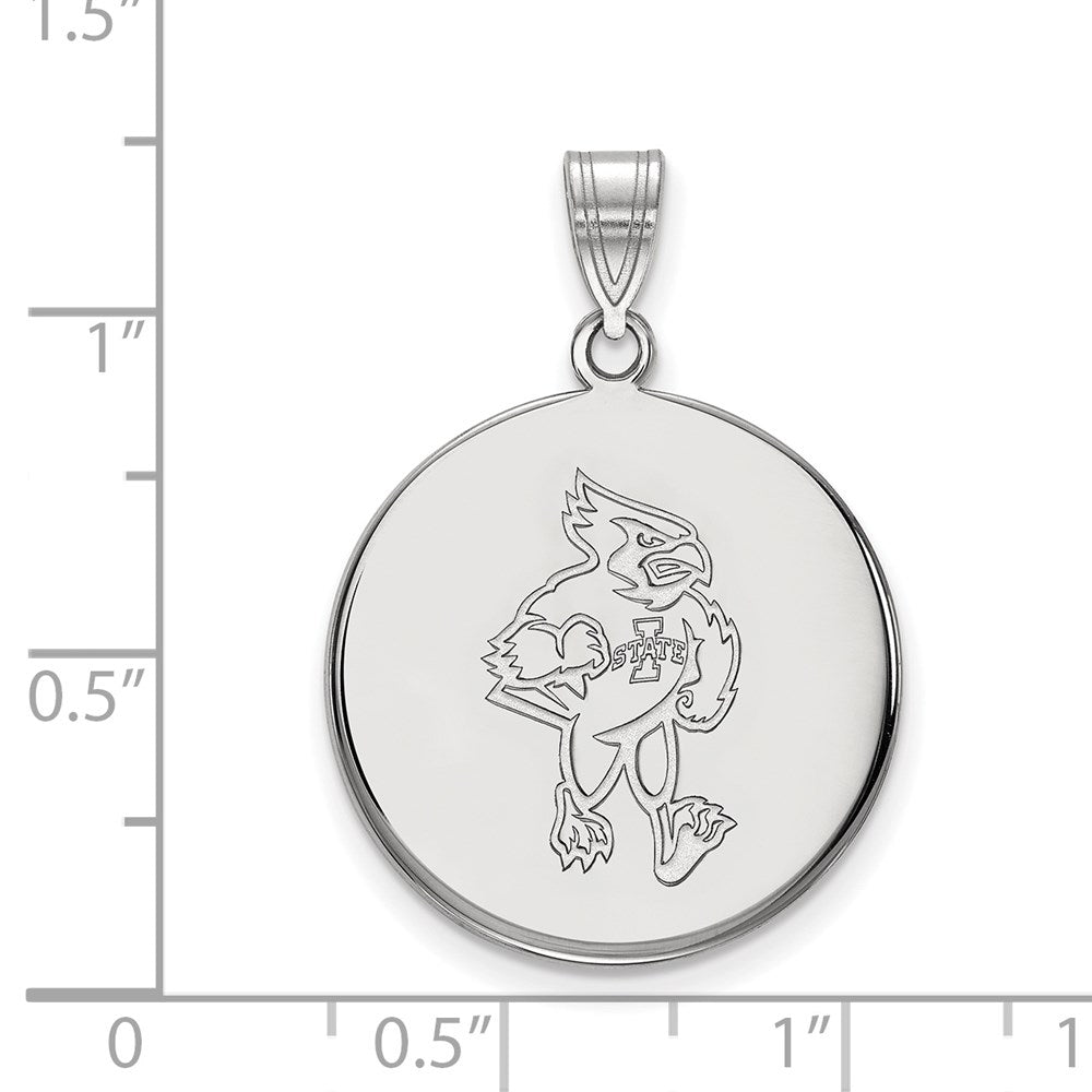 Sterlingsilber Rhodiniert Logoart Iowa State University Cardinal Groß Plättchen Anhänger