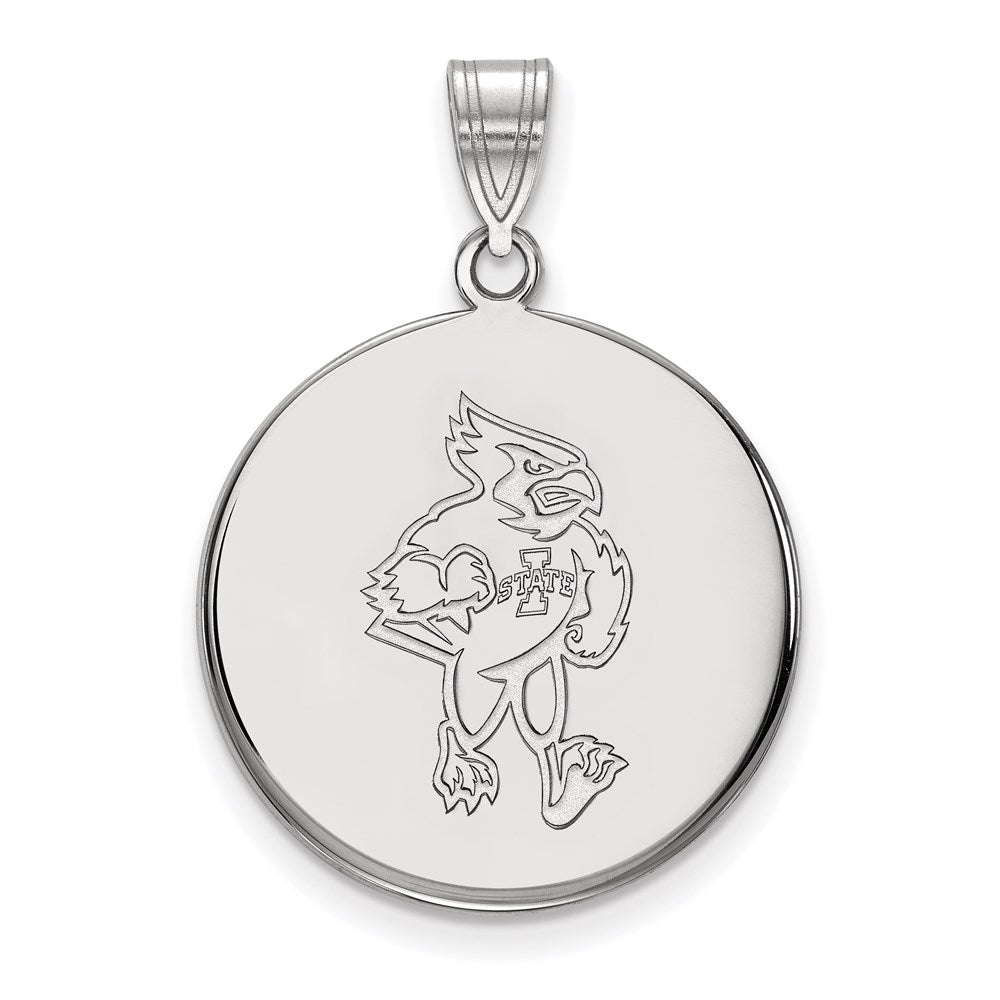 10K Weißgold Logoart Iowa State University Cardinal Groß Plättchen Anhänger
