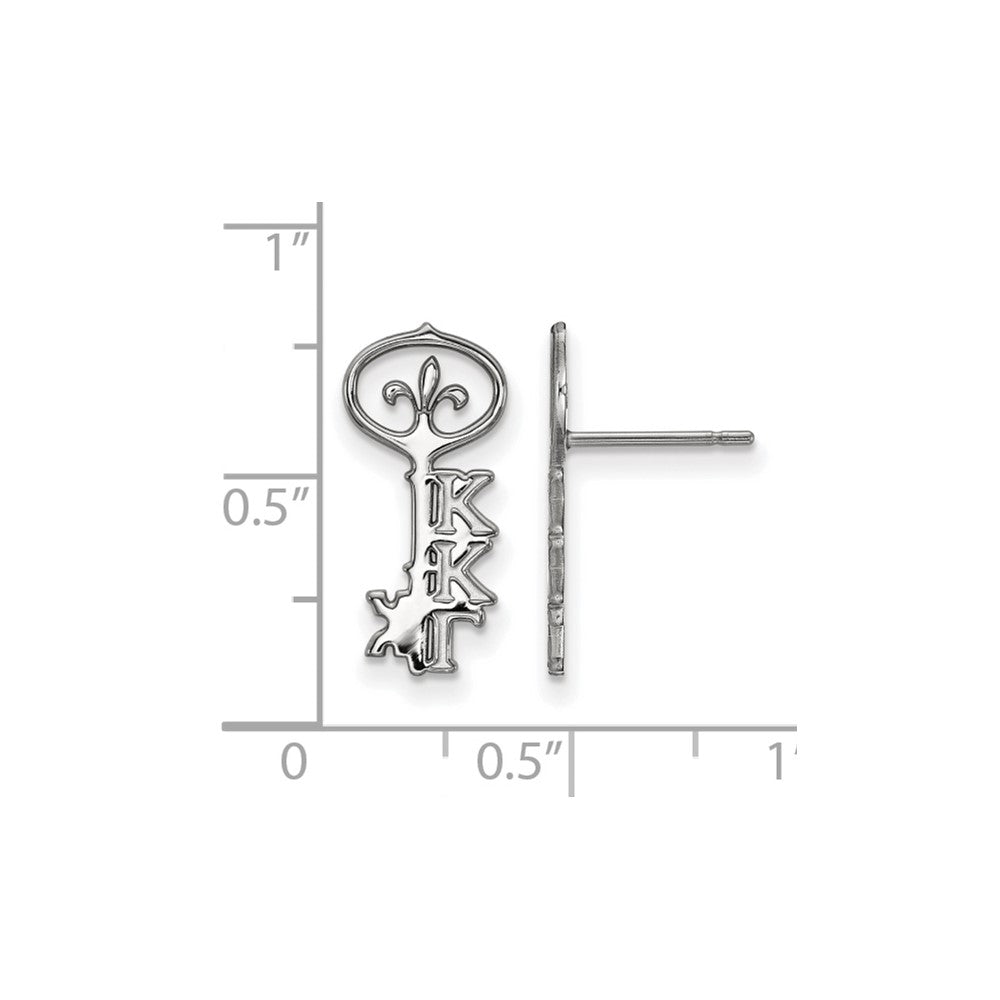 Sterlingsilber Rhodiniert Logoart Kappa Gamma Sorority Symbol Extra Klein Ohrstecker