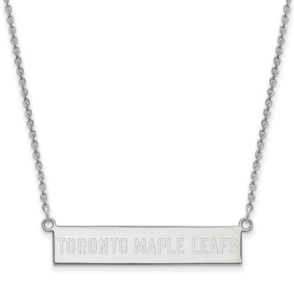 Sterlingsilber Rhodiniert Nhl Logoart Toronto Maple Leafs Klein Stab 18 Zoll Halskette