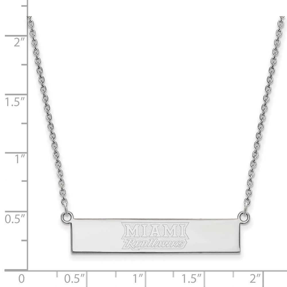 Sterlingsilber Ss Rhodiniert Platin Logoart Miami University Klein Stab Halskette