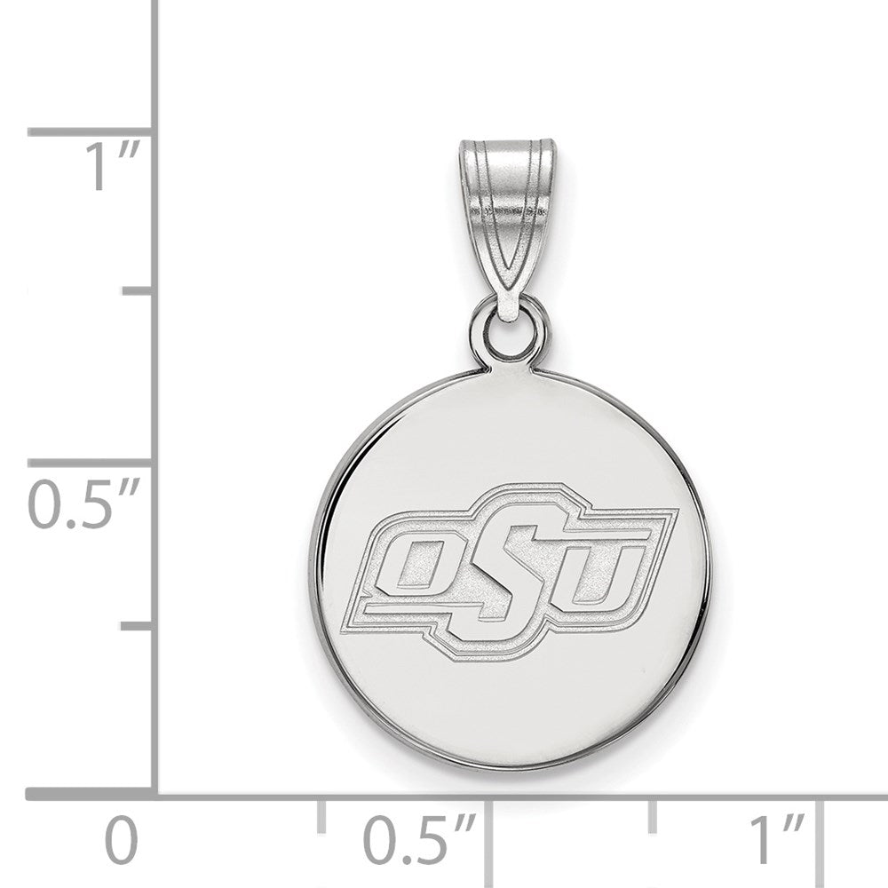 Sterlingsilber Rhodiniert Logoart Oklahoma State University O S U Mittel Plättchen Anhänger
