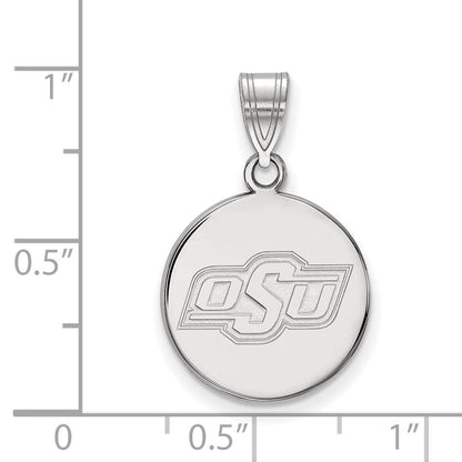 Sterlingsilber Rhodiniert Logoart Oklahoma State University O S U Mittel Plättchen Anhänger