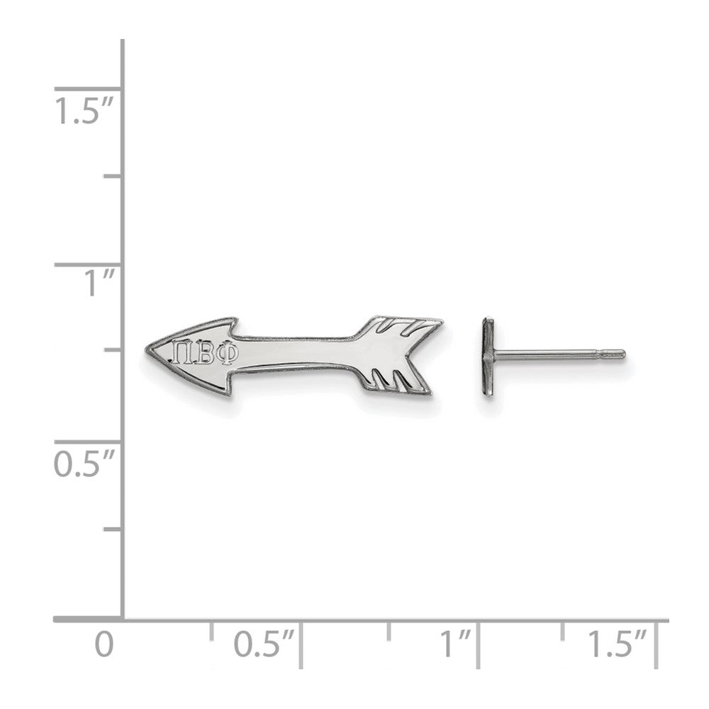 Sterlingsilber Rhodiniert Logoart Pi Beta Phi Sorority Symbol Extra Klein Ohrstecker