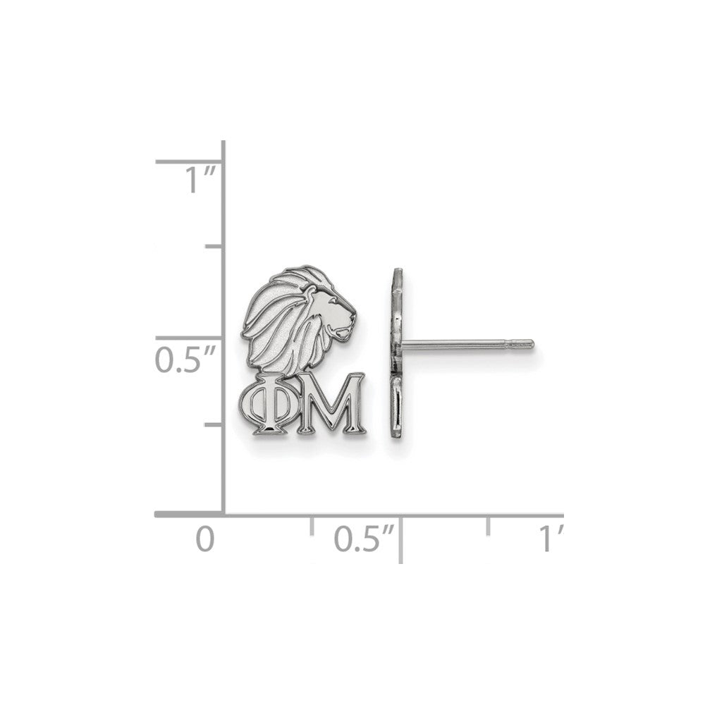 Sterlingsilber Rhodiniert Logoart Phi Mu Sorority Symbol Extra Klein Ohrstecker