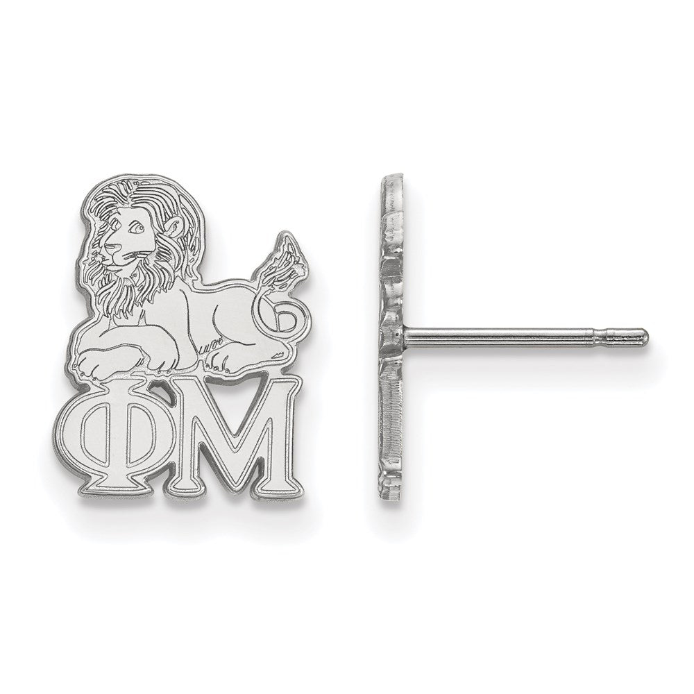 Sterlingsilber Rhodiniert Logoart Phi Mu Sorority Symbol Extra Klein Ohrstecker
