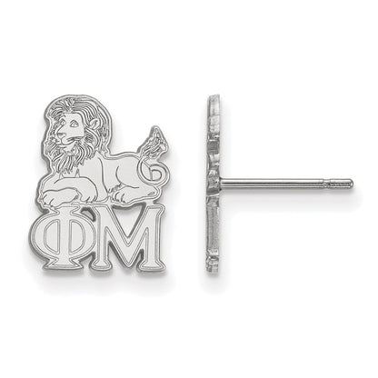 Sterlingsilber Rhodiniert Logoart Phi Mu Sorority Symbol Extra Klein Ohrstecker