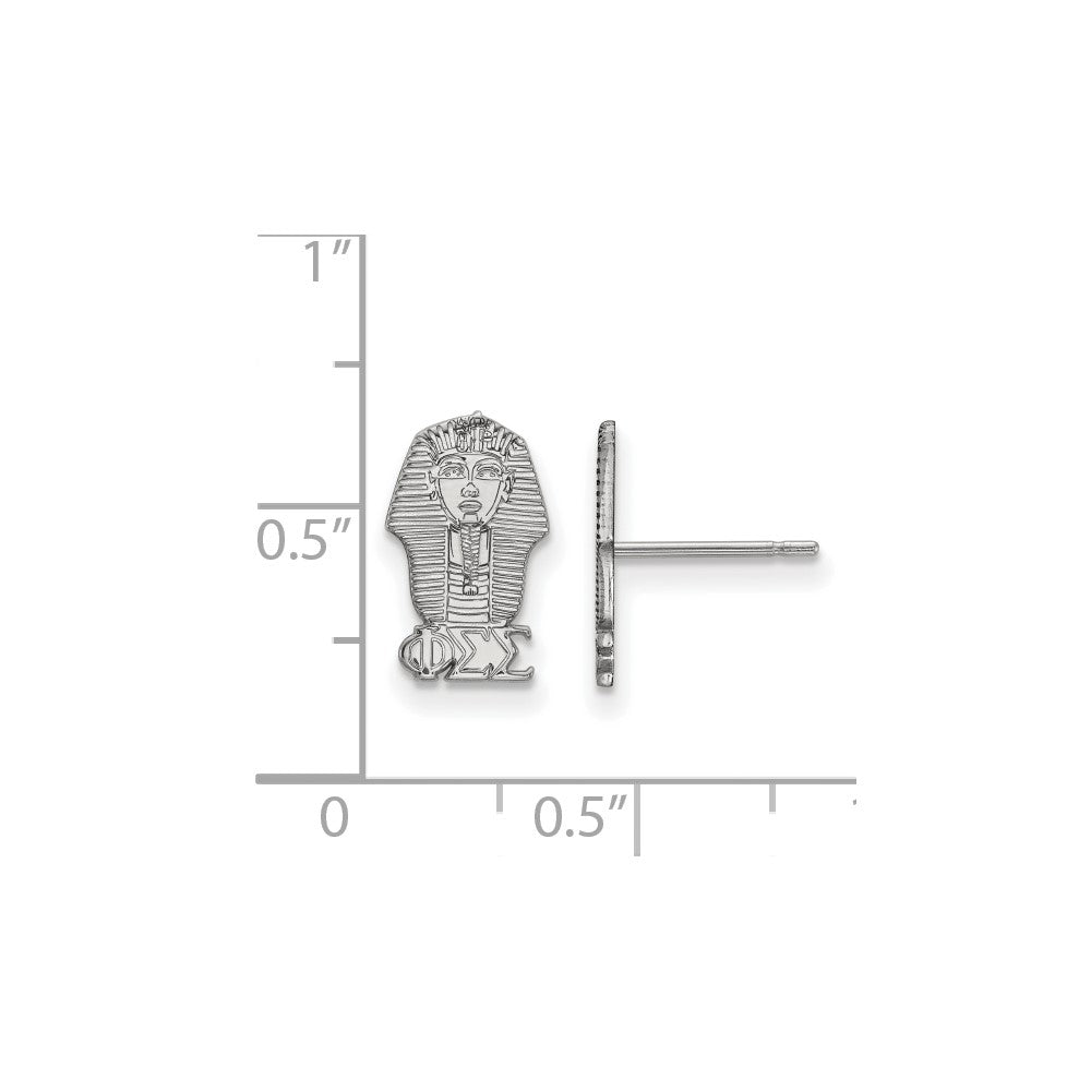 Sterlingsilber Rhodiniert Logoart Phi Sigma Sorority Symbol Extra Klein Ohrstecker