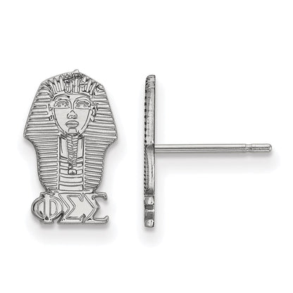 Sterlingsilber Rhodiniert Logoart Phi Sigma Sorority Symbol Extra Klein Ohrstecker