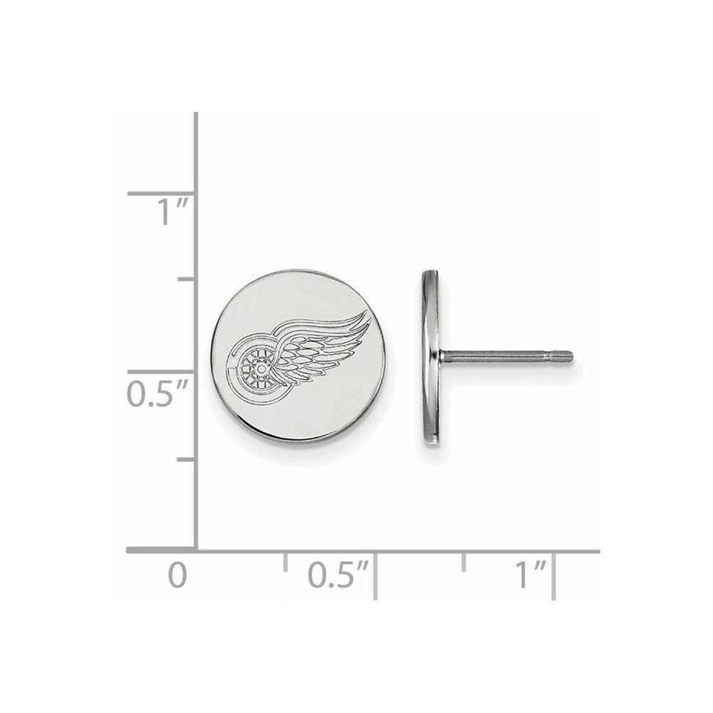 Sterlingsilber Rhodiniert Nhl Logoart Detroit Rot Flügel Klein Plättchen Ohrstecker