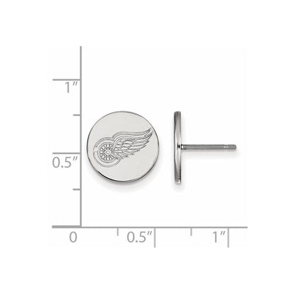 Sterlingsilber Rhodiniert Nhl Logoart Detroit Rot Flügel Klein Plättchen Ohrstecker