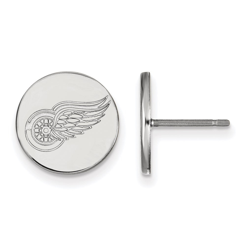 Sterlingsilber Rhodiniert Nhl Logoart Detroit Rot Flügel Klein Plättchen Ohrstecker