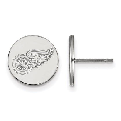 Sterlingsilber Rhodiniert Nhl Logoart Detroit Rot Flügel Klein Plättchen Ohrstecker