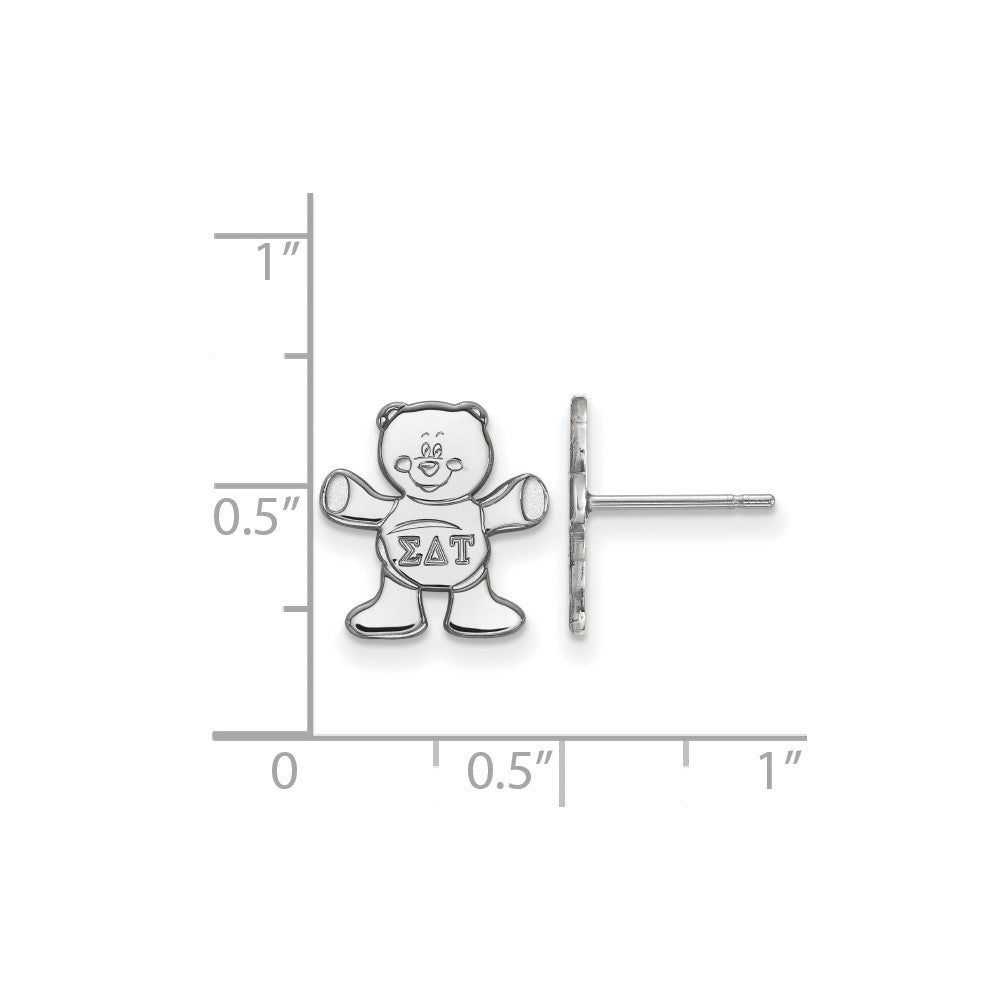 Sterlingsilber Rhodiniert Logoart Sigma Delta Tau Sorority Symbol Extra Klein Ohrstecker