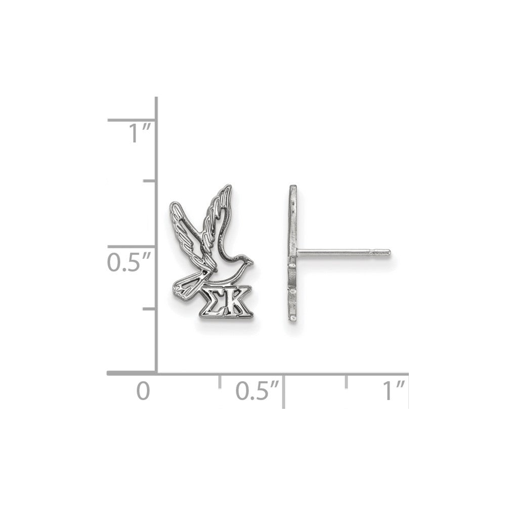 Sterlingsilber Rhodiniert Logoart Sigma Kappa Sorority Symbol Extra Klein Ohrstecker