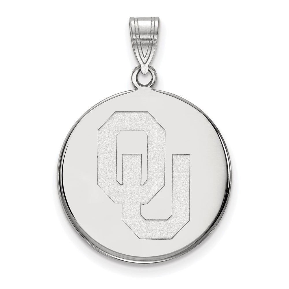 Sterlingsilber Rhodiniert Logoart University Of Oklahoma O U Groß Plättchen Anhänger