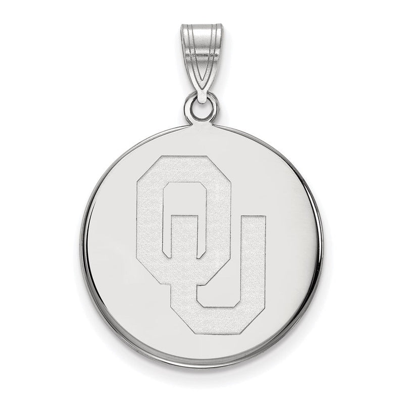10K Weißgold Logoart University Of Oklahoma O U Groß Plättchen Anhänger
