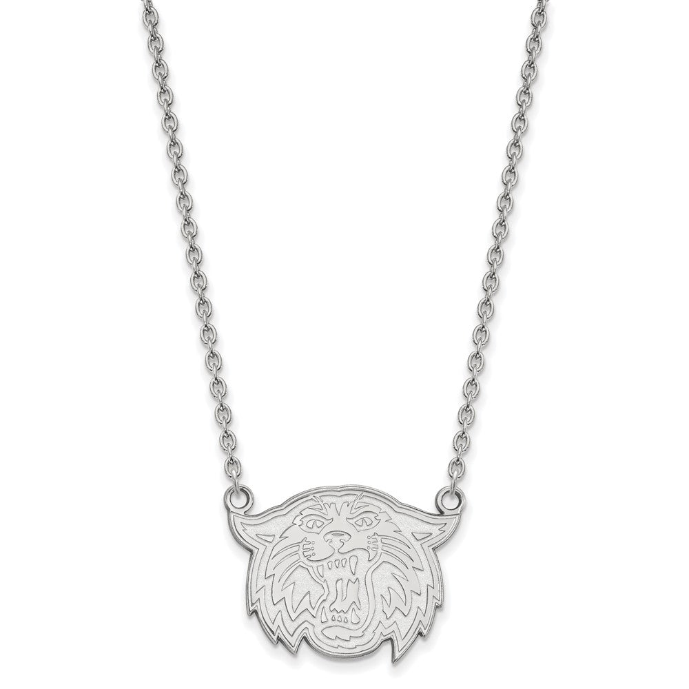 Sterlingsilber Rhodiniert Logoart Villanova University Wildkatze Groß Anhänger 18 Zoll Halskette