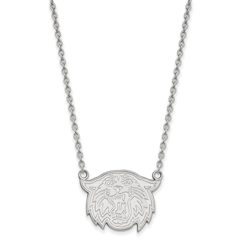 Sterlingsilber Rhodiniert Logoart Villanova University Wildkatze Groß Anhänger 18 Zoll Halskette