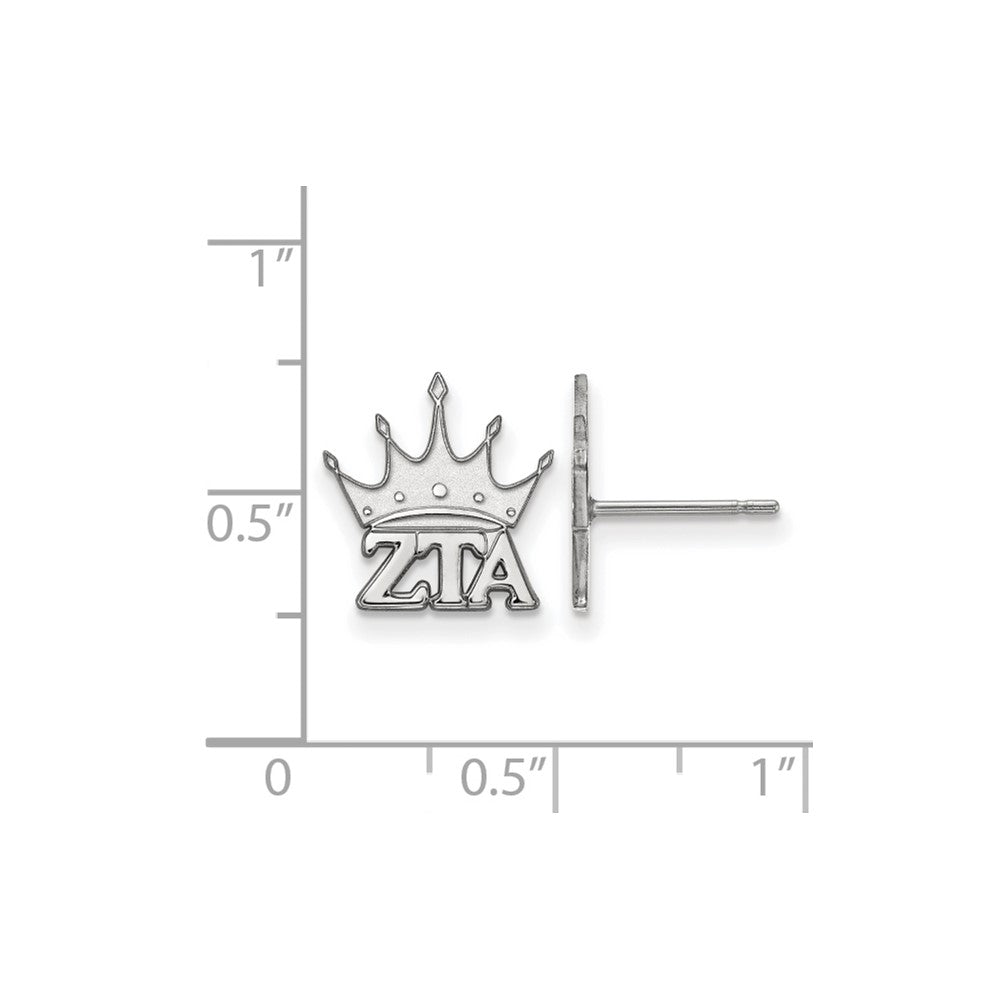 Sterlingsilber Rhodiniert Logoart Zeta Tau Alpha Sorority Symbol Extra Klein Ohrstecker