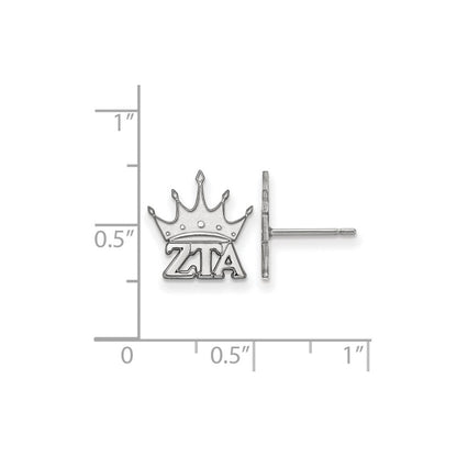 Sterlingsilber Rhodiniert Logoart Zeta Tau Alpha Sorority Symbol Extra Klein Ohrstecker