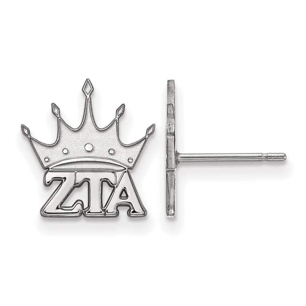 Sterlingsilber Rhodiniert Logoart Zeta Tau Alpha Sorority Symbol Extra Klein Ohrstecker