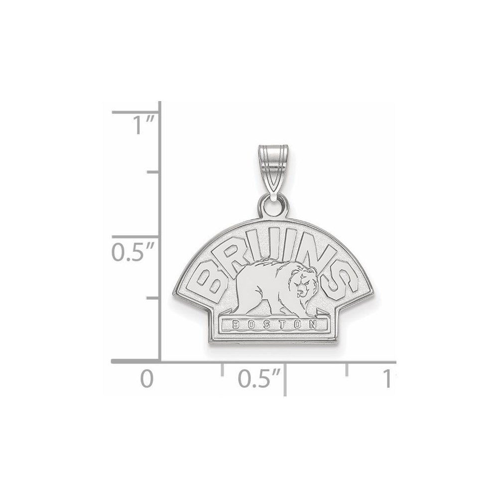 10K Weißgold Nhl Logoart Boston Bruins Klein Anhänger